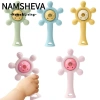 NAMSHEVA Đồ chơi mọc răng silicone mềm, bánh xe rung cho bé 0-12 tháng