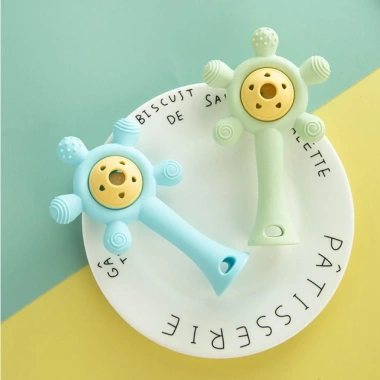NAMSHEVA Đồ chơi mọc răng silicone mềm, bánh xe rung cho bé 0-12 tháng 6 NAMSHEVA Đồ chơi mọc răng silicone mềm, bánh xe rung cho bé 0-12 tháng 6