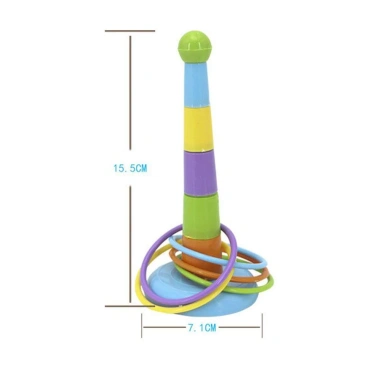 NAMSHEVA Hoop Toss Bộ trò chơi cổ điển giáo dục trí thông minh, nhẫn xếp chồng cho trẻ em Giá 32.340 VND 2