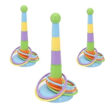 NAMSHEVA Hoop Toss Bộ trò chơi cổ điển giáo dục trí thông minh, nhẫn xếp chồng cho trẻ em Giá 32.340 VND 5