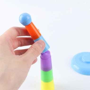 NAMSHEVA Hoop Toss Bộ trò chơi cổ điển giáo dục trí thông minh, nhẫn xếp chồng cho trẻ em Giá 32.340 VND 8