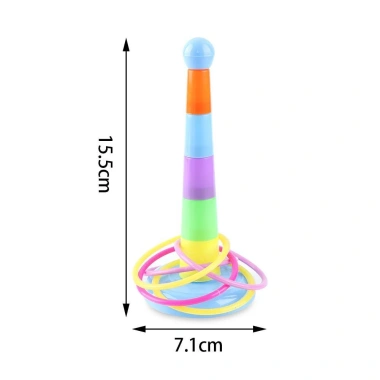 NAMSHEVA Hoop Toss Bộ trò chơi cổ điển giáo dục trí thông minh, nhẫn xếp chồng cho trẻ em Giá 32.340 VND 9