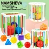 NAMSHEVA Rainbow Khối Đầy Màu 5 Kiểu Montessori Đồ Chơi Giáo Dục cho Bé 0-3