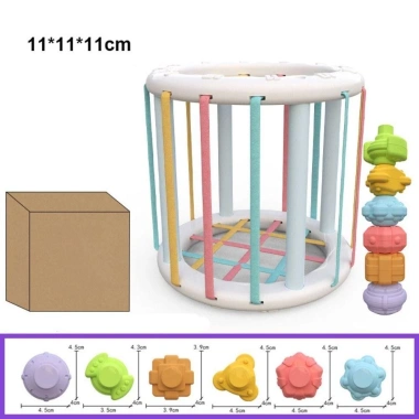 NAMSHEVA Rainbow Khối Đầy Màu 5 Kiểu Montessori Đồ Chơi Giáo Dục cho Bé 0-3