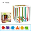 NAMSHEVA Rainbow Khối Đầy Màu 5 Kiểu Montessori Đồ Chơi Giáo Dục cho Bé 0-3 4