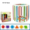 NAMSHEVA Rainbow Khối Đầy Màu 5 Kiểu Montessori Đồ Chơi Giáo Dục cho Bé 0-3 6