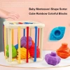 NAMSHEVA Rainbow Khối Đầy Màu 5 Kiểu Montessori Đồ Chơi Giáo Dục cho Bé 0-3 9