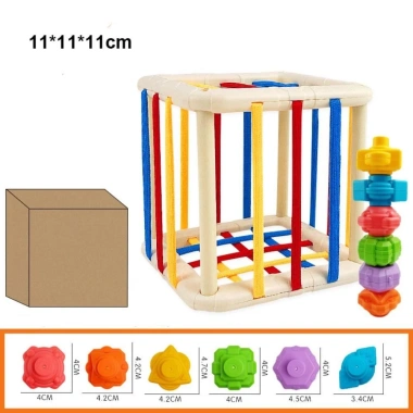 NAMSHEVA Rainbow Khối Đầy Màu 5 Kiểu Montessori Đồ Chơi Giáo Dục cho Bé 0-3