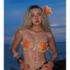 Nàng Cam San Hô – Bikini vỏ sò cam, tặng dây chuyền, 2 kẹp hoa, chip – 1,300,000₫ 4