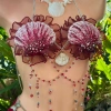 Nàng Tiên Ngọc Đỏ - Bikini Đỏ Rượu, Tặng Dây Chuyền Vỏ Sò, 2 Kẹp Hoa, Giá 1.2 Triệu 4