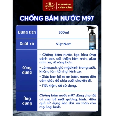 Nano Omino M97 – Phủ Kính Gương Chiếu Hậu, Chống Bám Nước, Bụi, Xước – 270.000₫