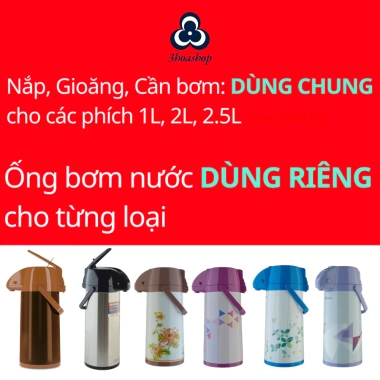 Nắp ấn phích Rạng Đông 2.045ST1E, 1.045ST1E, 2.545 nắp bơm, ron gioăng bình thủy 1L‑2.5L, giá 40.000 VND