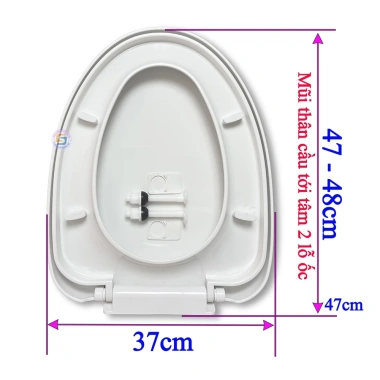 Nắp bồn cầu Krassen rơi êm cao cấp mũi nhọn cho bồn 1 & 2 khối nhựa PP nguyên sinh 10