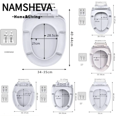 Nắp bồn cầu NAMSHEVA làm dày màu trắng kháng khuẩn, lắp đặt dễ dàng, giá chỉ 198.000đ