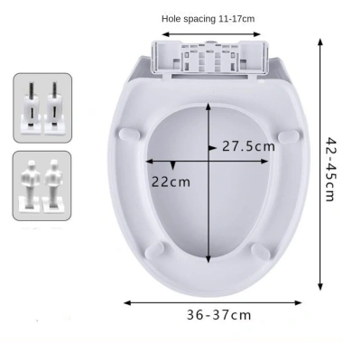 Nắp bồn cầu NAMSHEVA làm dày màu trắng kháng khuẩn, lắp đặt dễ dàng, giá chỉ 198.000đ
