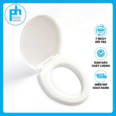 Nắp bồn cầu nhựa trắng cao cấp, bền đẹp, dễ lắp đặt, phù hợp mọi bệt - Chỉ 62.999₫