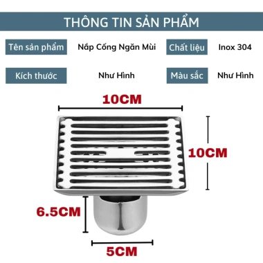 Nắp chặn cống inox 304 BC010 cao cấp: Ngăn mùi, ngăn côn trùng, tránh tắc nghẽn, giá ưu đãi 111.000₫