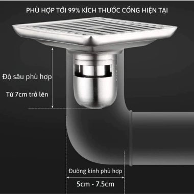 Nắp chặn cống inox 304 BC010 cao cấp: Ngăn mùi, ngăn côn trùng, tránh tắc nghẽn, giá ưu đãi 111.000₫