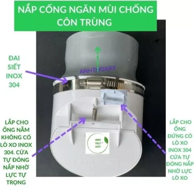 Nắp Cống PVC Ngăn Mùi Hôi, Chống Côn Trùng và Chuột Bọ, Nắp Đậy Thoát Sàn 60k 9