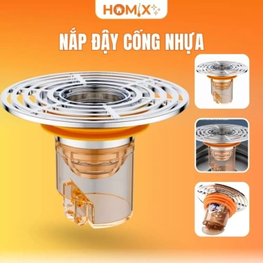 Nắp đậy cống nhựa Homix chống mùi, côn trùng, tràn, tắc - Cho nhà tắm, 29.750₫