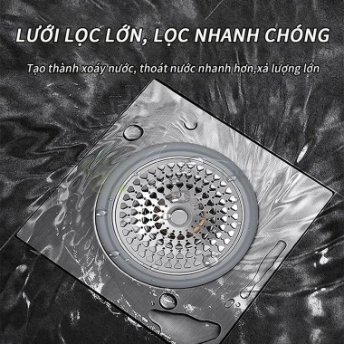 Nắp đậy cống sàn inox cao cấp viền silicon kín - Thoát nước nhanh, ngăn mùi, chống côn trùng - Giá ưu đãi 67.900₫ 4