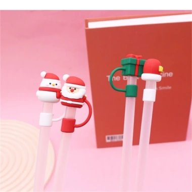 Nắp Đậy Ống Hút Silicone Dễ Thương Họa Tiết Giáng Sinh Bảo Vệ An Toàn Giá 32.010₫