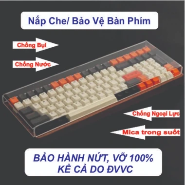 Nắp Mica Chống Bụi Bàn Phím Đậy Máy Tính, Kháng Nước, Đủ Layout - Loại uốn liền, không ghép, Giá chỉ 40.000đ