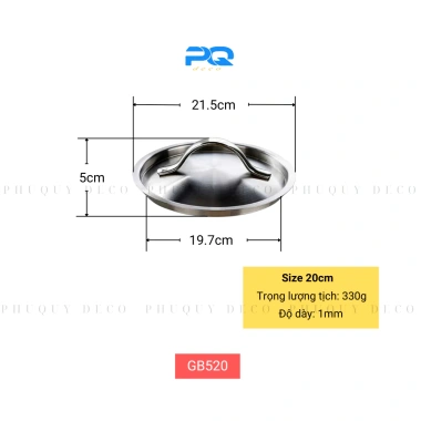 Nắp nồi inox 304 vung cho nồi chảo đúc nguyên khối size 16-28cm, chỉ 149.000₫ 10