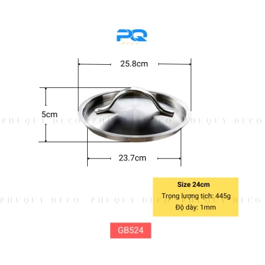Nắp nồi inox 304 vung cho nồi chảo đúc nguyên khối size 16-28cm, chỉ 149.000₫ 11