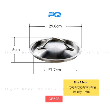 Nắp nồi inox 304 vung cho nồi chảo đúc nguyên khối size 16-28cm, chỉ 149.000₫ 12