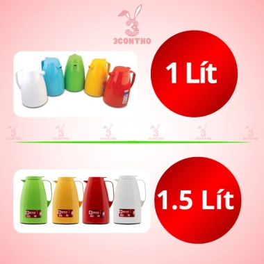 Nắp phích 1 Lít/1.5 Lít 1.045N1E Rạng Đông - nút nhựa, gioăng ron, thay thế bình giữ nhiệt 1.000ml