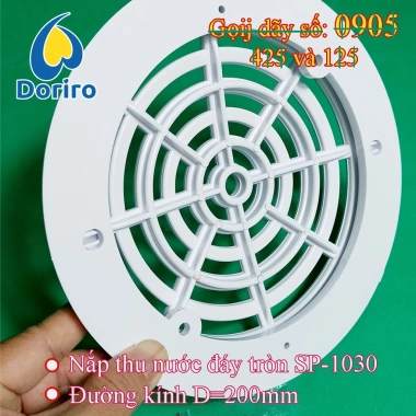 Nắp thu nước đáy/hồ bơi SP-1.030 hình tròn D20cm - Giá 128.000₫ giảm 28.160₫