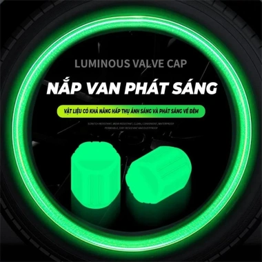 Nắp Van Lốp Phát Sáng Đêm LIBITU 2 Cái - An Toàn, Trang Trí, Fit Mọi Bánh Xe