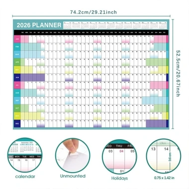NAPKERY Lịch treo tường 2.026 - Lịch hàng ngày 365 ngày, Sổ kế hoạch công việc, Dễ tổ chức chương trình nghị sự, Giá chỉ 72.252 VND