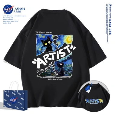 Nasa Khớp Ngắn Tay Nam Nữ Xu Hướng Thời Trang Hè 2.026 Phong Cách Rời Cặp Đôi