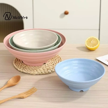 NcVHrt 7-10 inch Bát Nhựa Nhật Bản Không Thể Phá Vỡ - Ramen, Súp, Salad, An toàn Lò Vi Sóng và Máy Rửa Chén, Giá 62.700 VND