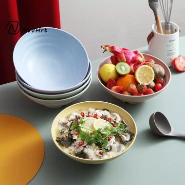 NcVHrt 7-10 inch Bát Nhựa Nhật Bản Không Thể Phá Vỡ - Ramen, Súp, Salad, An toàn Lò Vi Sóng và Máy Rửa Chén, Giá 62.700 VND