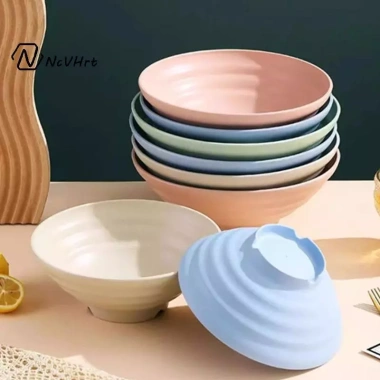 NcVHrt 7-10 inch Bát Nhựa Nhật Bản Không Thể Phá Vỡ - Ramen, Súp, Salad, An toàn Lò Vi Sóng và Máy Rửa Chén, Giá 62.700 VND