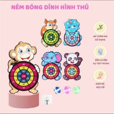 Ném bóng dính treo tường cho bé, bộ 3 quả, phát triển vận động, giảm giá 35.000 VND
