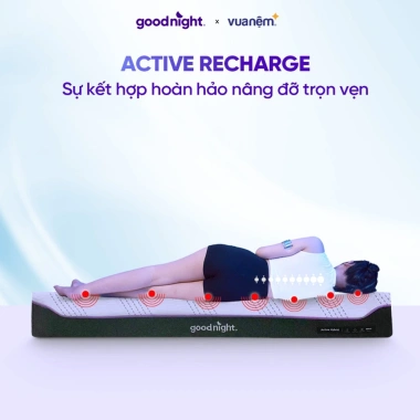 Nệm Foam Goodnight Active Hybrid 20cm mát tới 12h, than đá, giảm giá 9,059,000đ