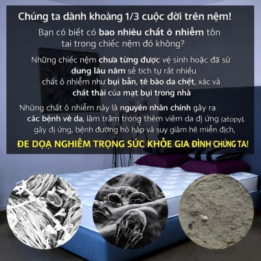 Nệm Foam thổi khí lõi 3D lò xo Vinalon AirFiber dễ vệ sinh giá ưu đãi 2.564.100