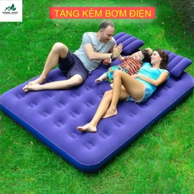 Nệm Hơi Đêm Cao Cấp Size Đầy Đủ kèm Bơm Điện 2 Chiều - Du Lịch Gấp Gọn, Giá 365k