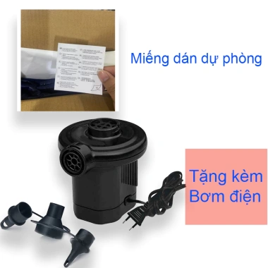 Nệm Hơi Đêm Cao Cấp Size Đầy Đủ kèm Bơm Điện 2 Chiều - Du Lịch Gấp Gọn, Giá 365k