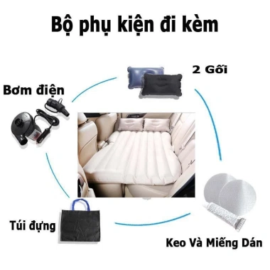 Nệm hơi ô tô cho bé nhung êm mịn, phù hợp du lịch, đi chơi, văn phòng - Giá chỉ 450.000đ