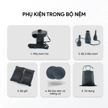 Nệm Hơi Ô Tô Gấp Gọn - Đệm Du Lịch Xe 5-7 Chỗ, Siêu Nhẹ, Giá Chỉ 460.000 Đ