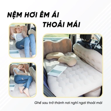 Nệm Hơi Ô Tô Gấp Gọn - Đệm Du Lịch Xe 5-7 Chỗ, Siêu Nhẹ, Giá Chỉ 460.000 Đ