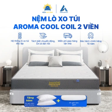 Nệm Lò Xo Aroma Cool Coil 2 Viền – Êm Đàn Hồi, Thoáng Khí, Hỗ Trợ Cơ Thể, Bảo Hành 10 Năm – Giá 4,680,000₫
