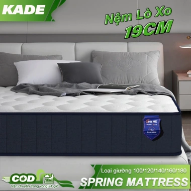 Nệm lò xo KADE 19cm liên kết - Nâng đỡ giấc ngủ, giá tốt, bảo hành 10 năm
