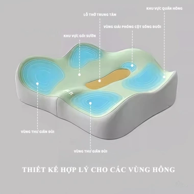 Nệm lót ghế DREAMOFLOVE chống đau xương cụt, giảm đau mông, siêu đàn hồi, thoáng khí – 167.700₫
