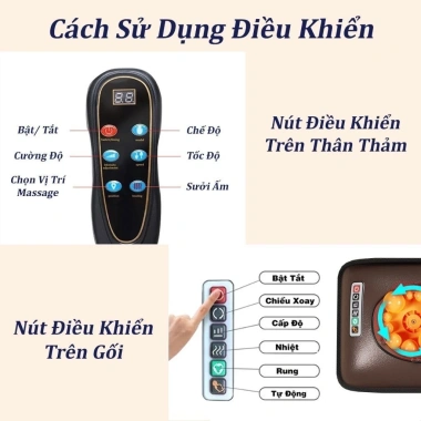 Nệm Massage Toàn Thân + Gối Matxa Cổ Vai Gáy Thảo Dược - Giảm 23% chỉ 1.599.000đ 9 Nệm Massage Toàn Thân + Gối Matxa Cổ Vai Gáy Thảo Dược - Giảm 23% chỉ 1.599.000đ 9